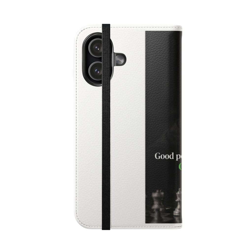 Chess Quote Flip Case — 'Good Positions Don't Win Games. Good Moves Do.' Wallet Phone Cover