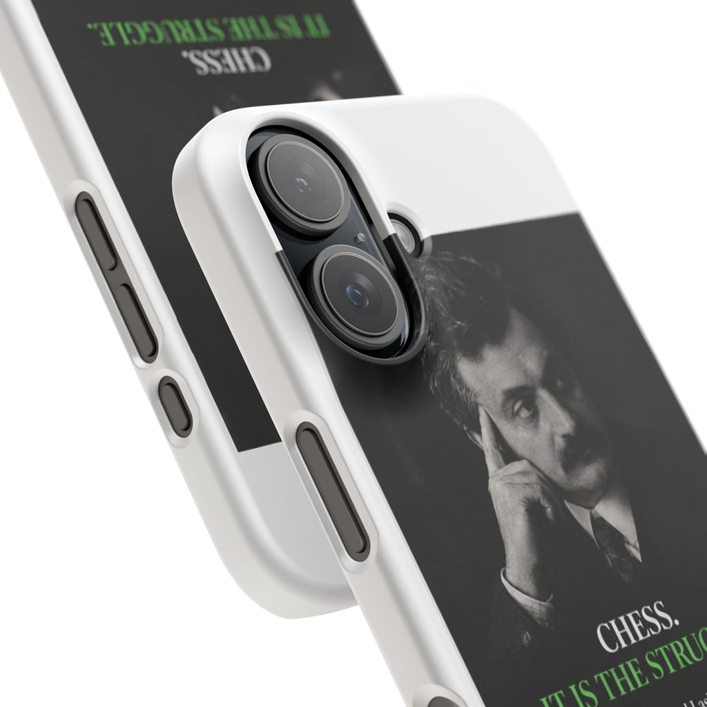 Chess Quote Phone Case - "Chess. It Is The Struggle." Emanuel Lasker Protective Snap Case