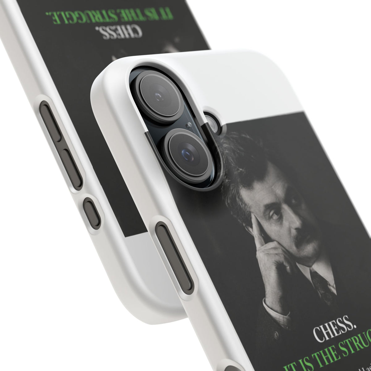 Chess Quote Phone Case - "Chess. It Is The Struggle." Emanuel Lasker Protective Snap Case