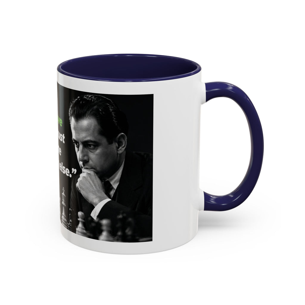 Accent Coffee Mug — "To Improve Your Game, Study the Endgame" José Capablanca Chess Quote