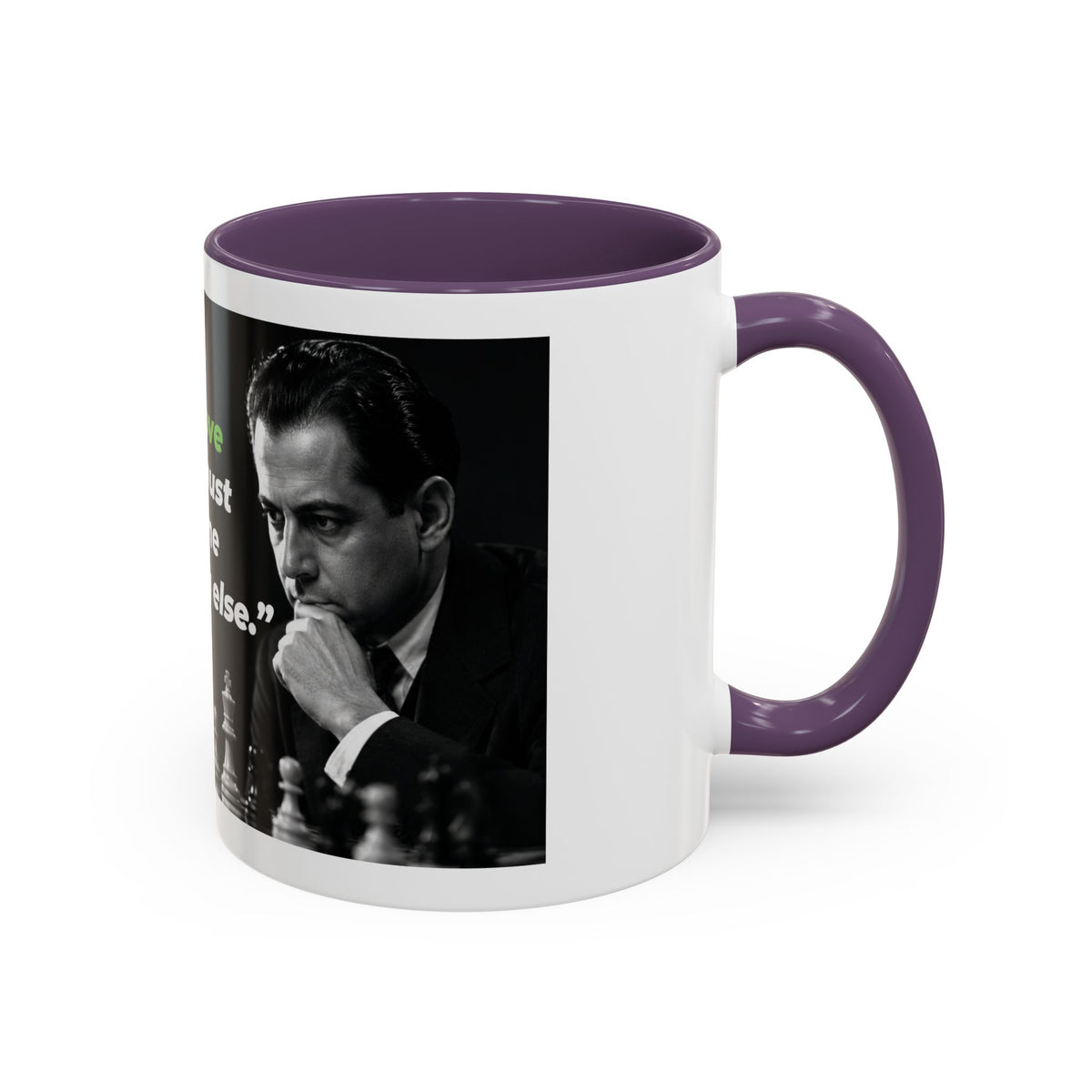 Accent Coffee Mug — "To Improve Your Game, Study the Endgame" José Capablanca Chess Quote