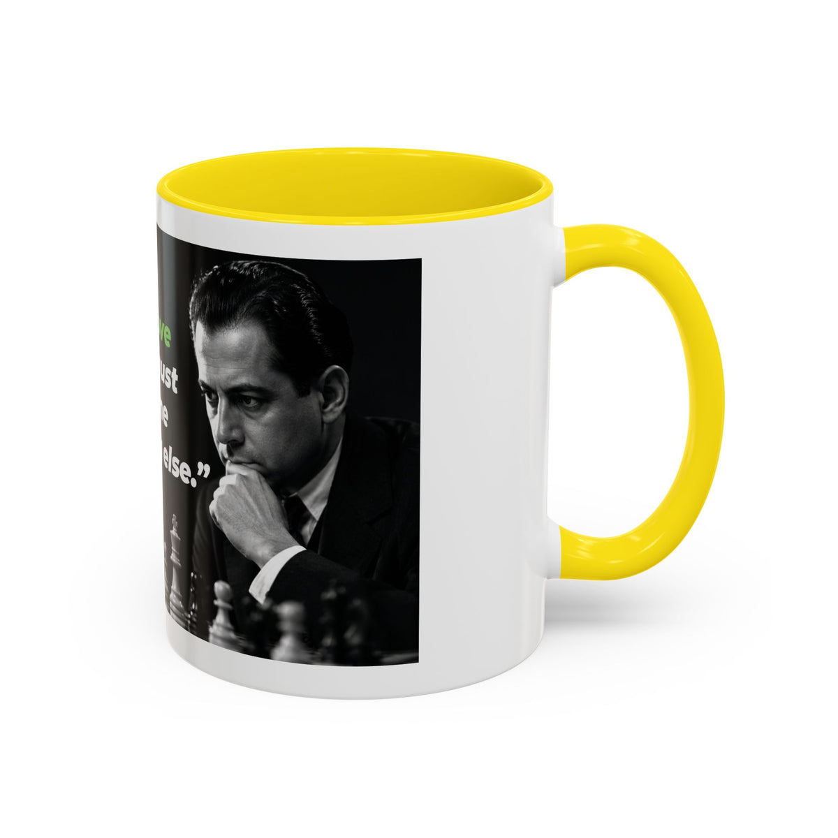 Accent Coffee Mug — "To Improve Your Game, Study the Endgame" José Capablanca Chess Quote