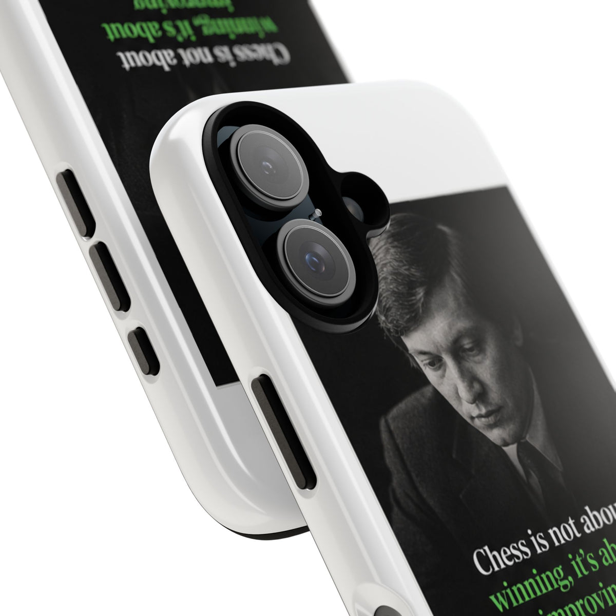 Chess Quote Phone Case — Anatoly Karpov 'Chess is not about winning, it's about improving'