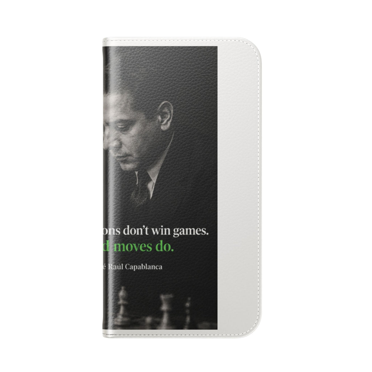 Chess Quote Flip Case — 'Good Positions Don't Win Games. Good Moves Do.' Wallet Phone Cover
