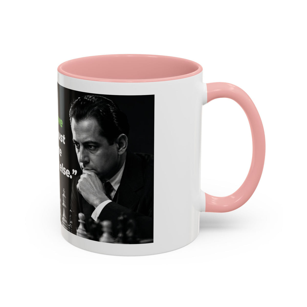 Accent Coffee Mug — "To Improve Your Game, Study the Endgame" José Capablanca Chess Quote