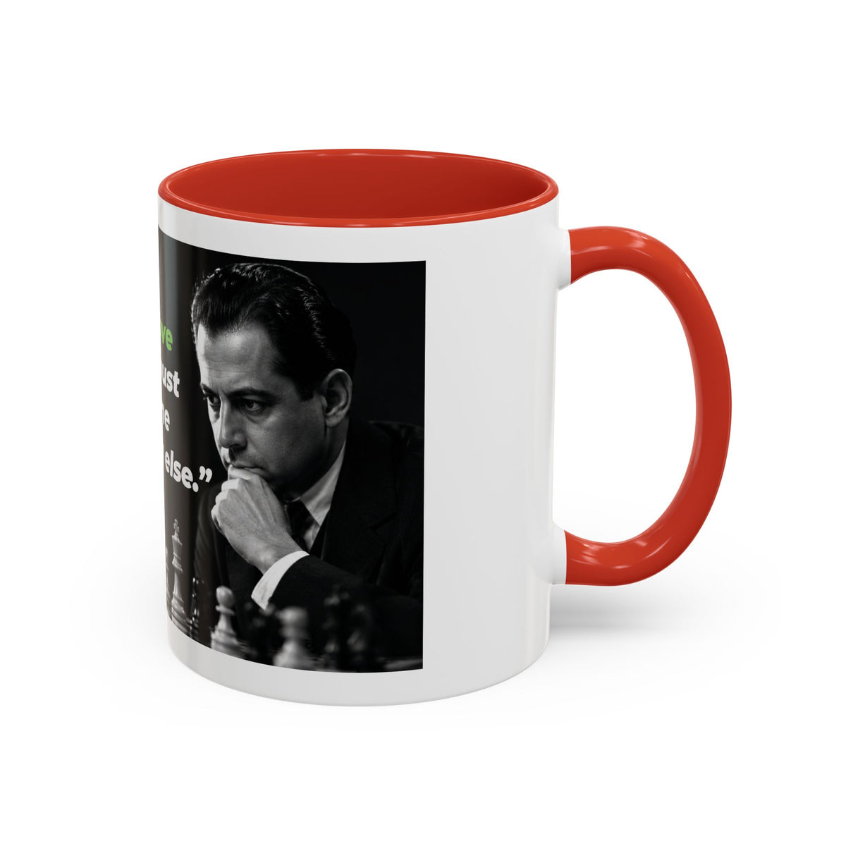 Accent Coffee Mug — "To Improve Your Game, Study the Endgame" José Capablanca Chess Quote