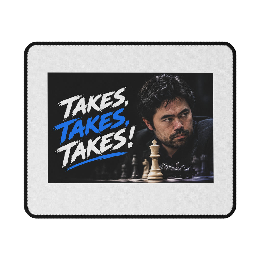 Gaming Mouse Pad — 'Takes Takes Takes!' Chess Player Design (Non-Slip)