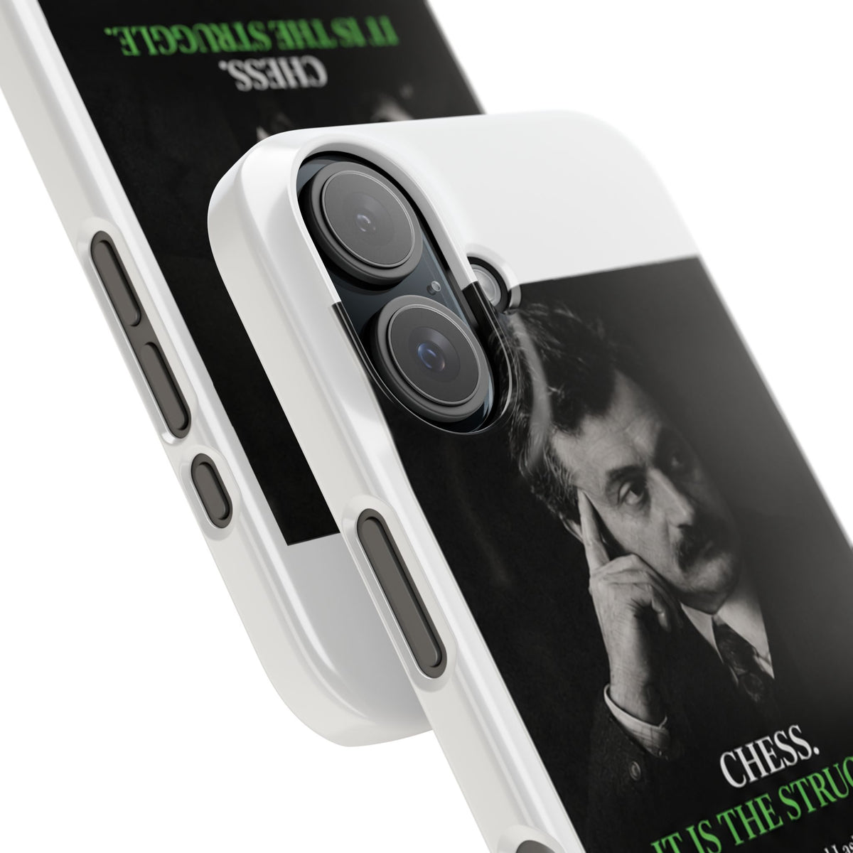 Chess Quote Phone Case - "Chess. It Is The Struggle." Emanuel Lasker Protective Snap Case