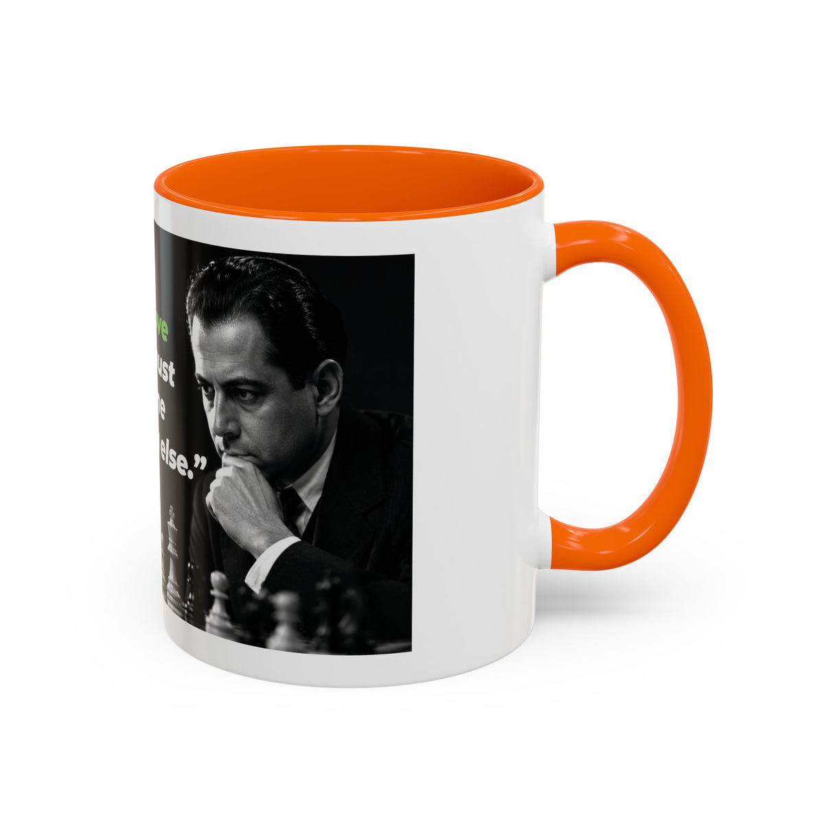 Accent Coffee Mug — "To Improve Your Game, Study the Endgame" José Capablanca Chess Quote