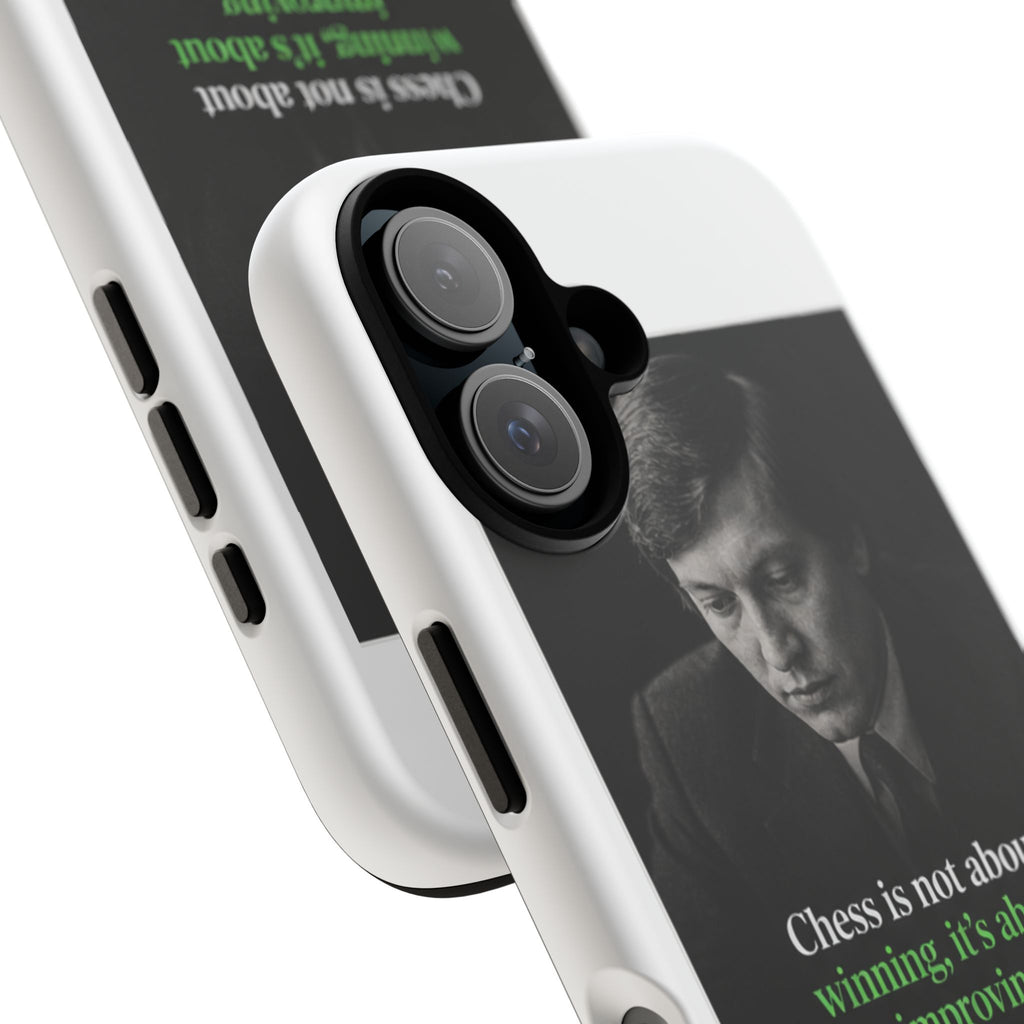 Chess Quote Phone Case — Anatoly Karpov 'Chess is not about winning, it's about improving'